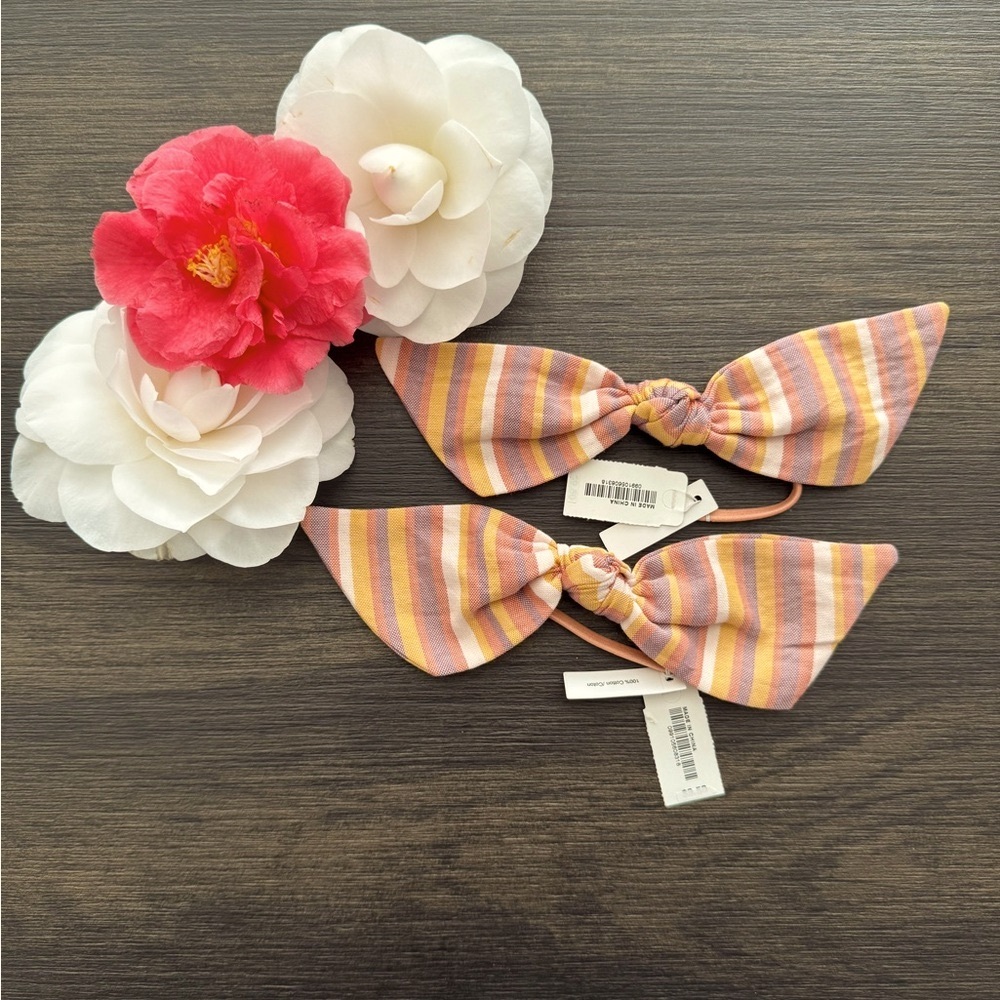 NWT Madewell Large Bowtie Hair Ties Elastic 2 pcs
